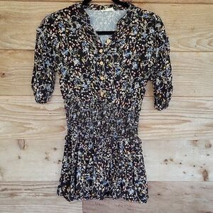 Jessica Simpson Size Girls' Large Floral Print Dropped Waist Dress